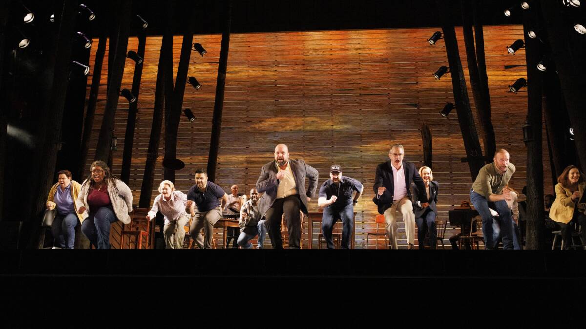 The cast of Come From Away at a media call at the Canberra Theatre Centre this week. Picture by Keegan Carroll