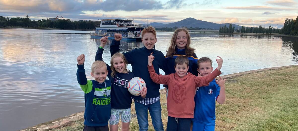 The boat, the ball and the kids. Picture supplied