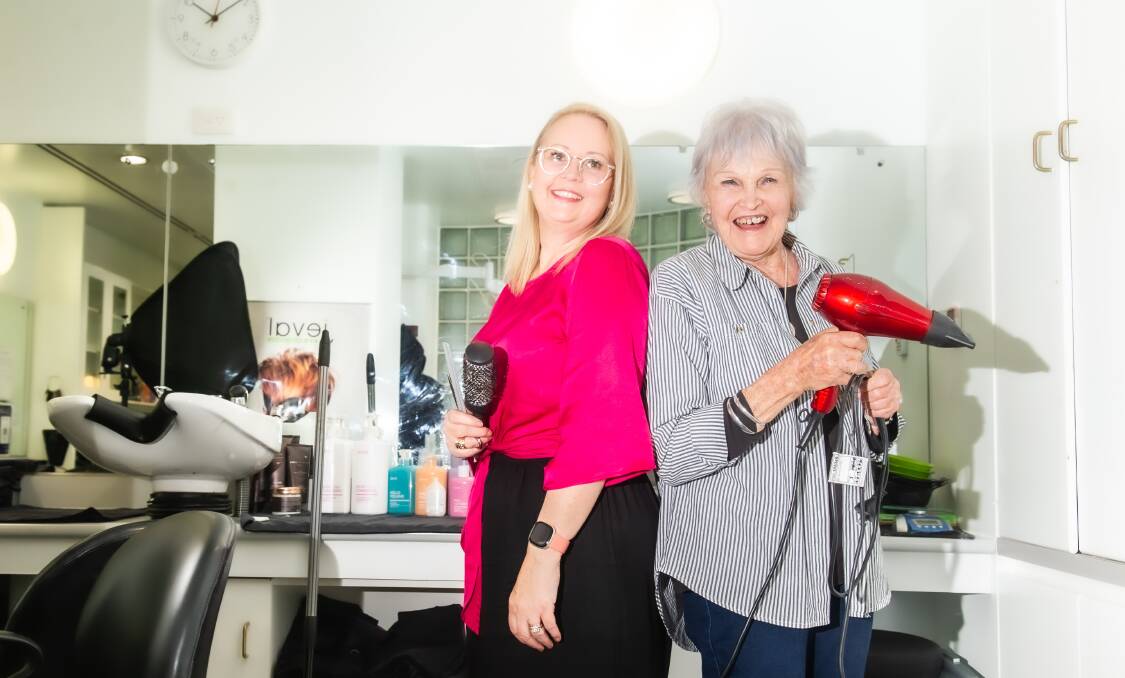 Parliament House hairdressers Martine Kendall and Lizzie Scott have a combined 43 years of cutting politicians' hair in Canberra. Picture: Karleen Minney