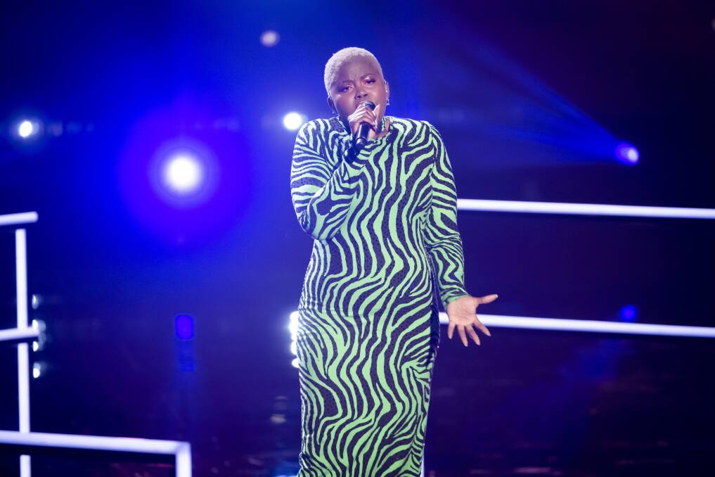 Former Canberra Thando Sikwila performing on The Voice. Picture: Supplied