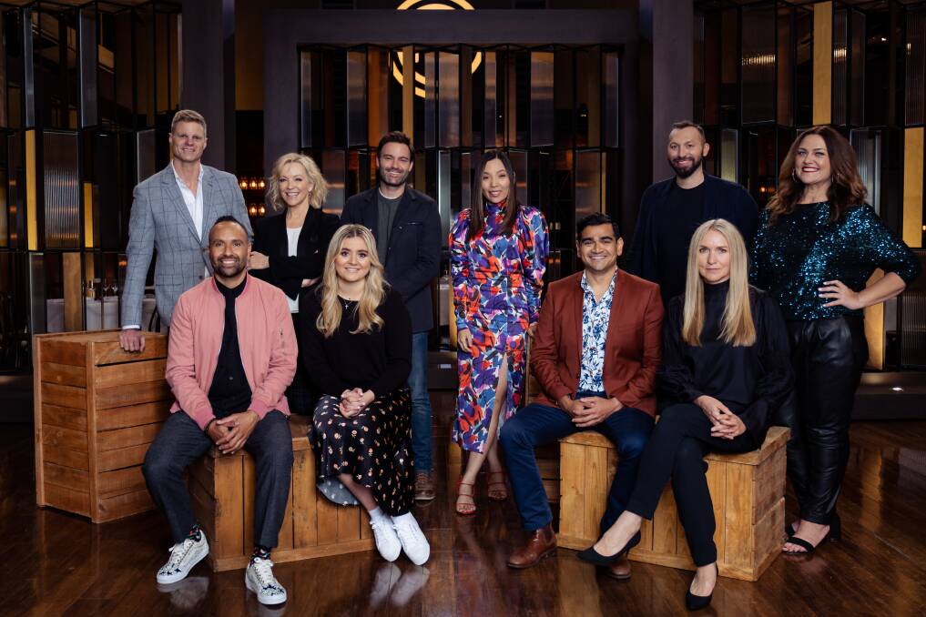 The cast of Celebrity MasterChef including Canberras own Matt Le Nevez (back row third from left). Picture: Supplied