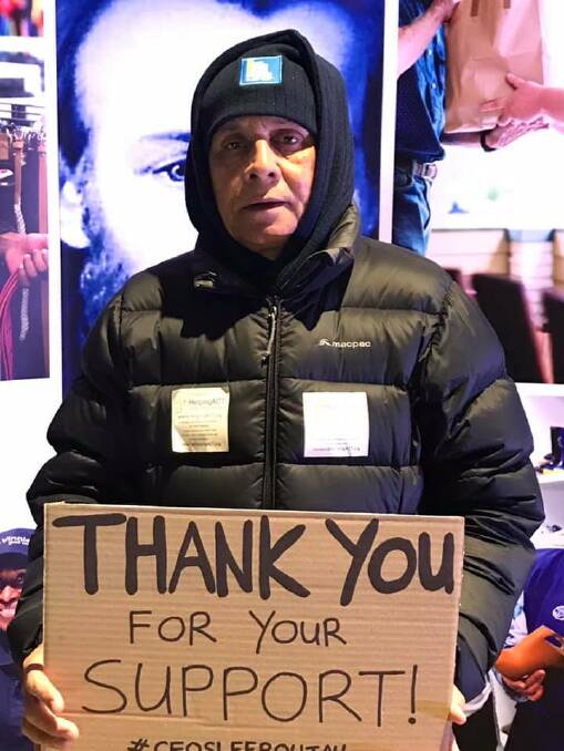 Helping ACT president Mohammed Ali, 69, was participating in his third sleepout. Picture: Supplied