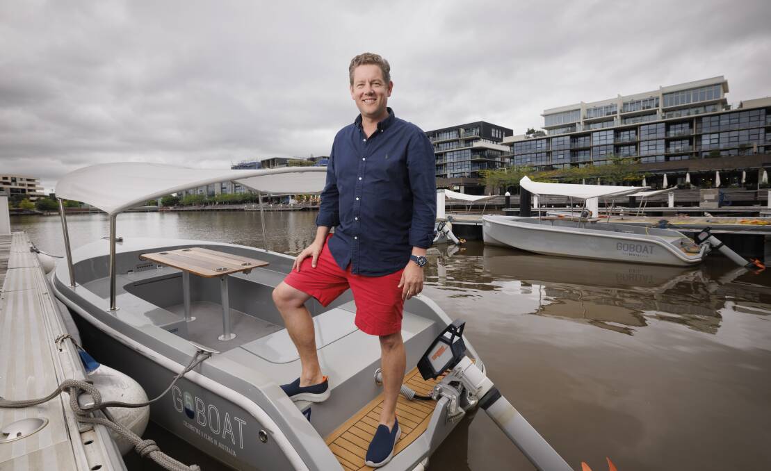 GoBoat founder and owner Nick Tyrrell at the business' headquarters on the Kingston foreshore. Picture by Keegan Carroll 