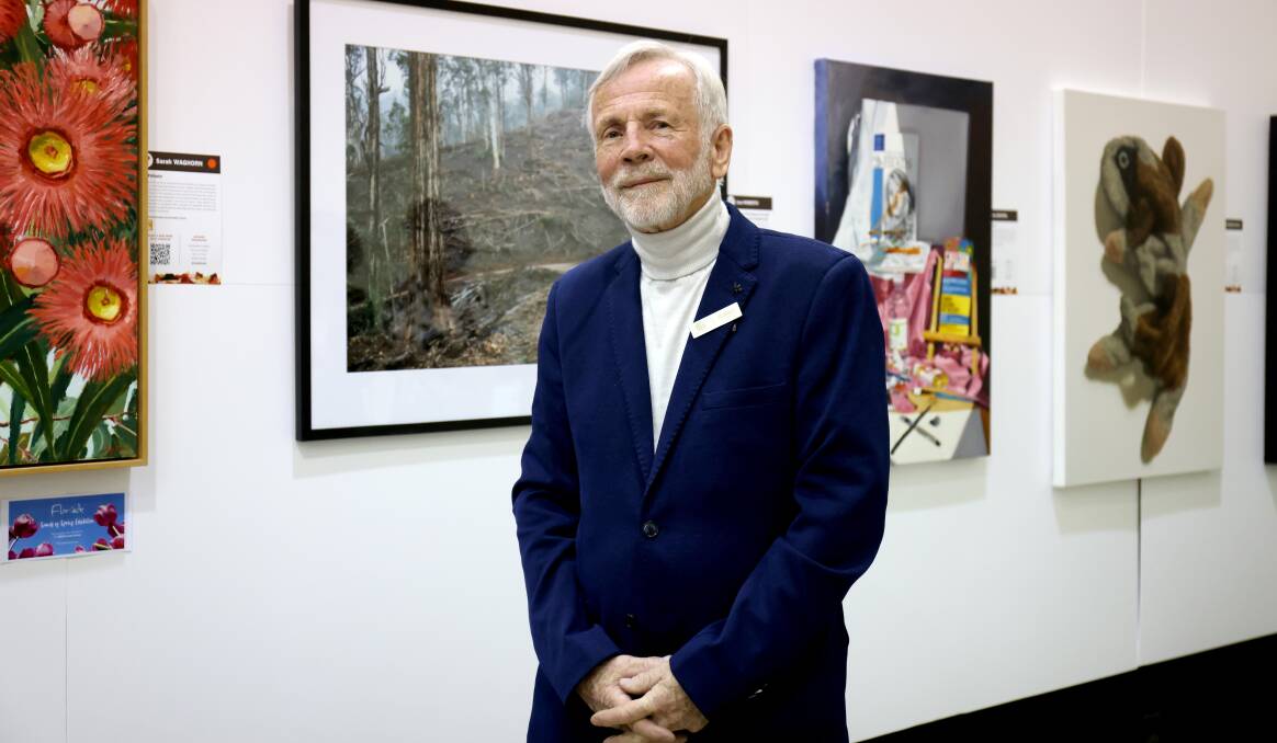 National Capital Art Prize founder Robert Stephens at the Fitters Workshop on Wednesday night. Picture by James Croucher