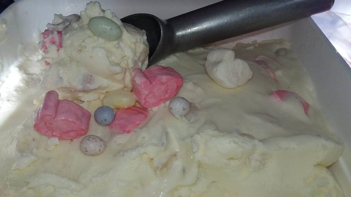The ice cream includes marshmallow bunnies. Picture: supplied