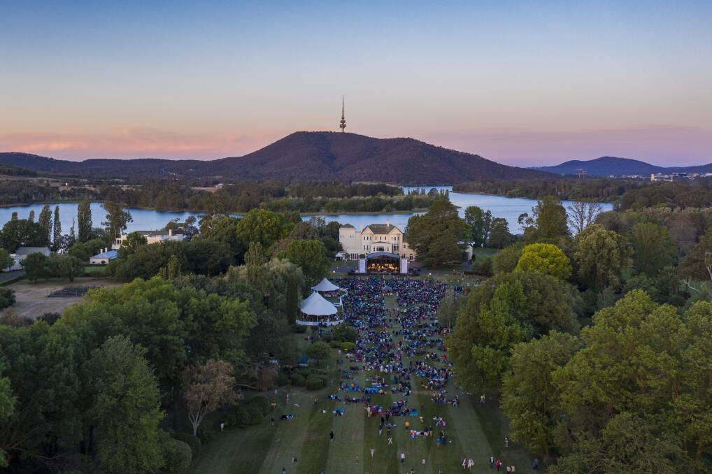An aerial view of the 2019 CSO Summer Prom at Government House. Picture: Martin Ollman