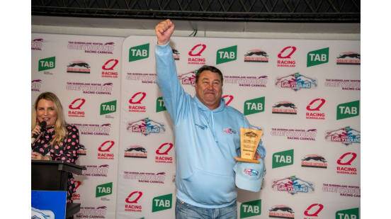 Terry Hill after captaining NSW to victory in the Greyhound Origin Series. Picture supplied 