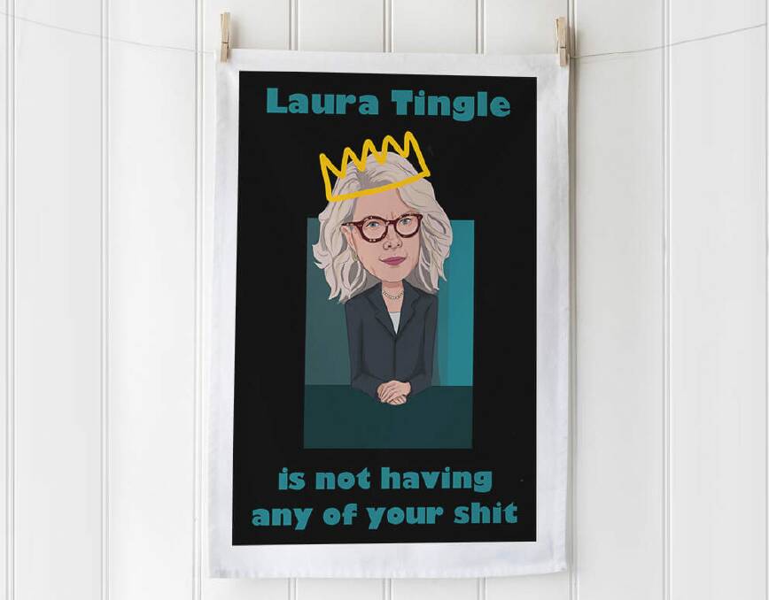 The Laura Tingle tea-towel by Parliament House of Cards.