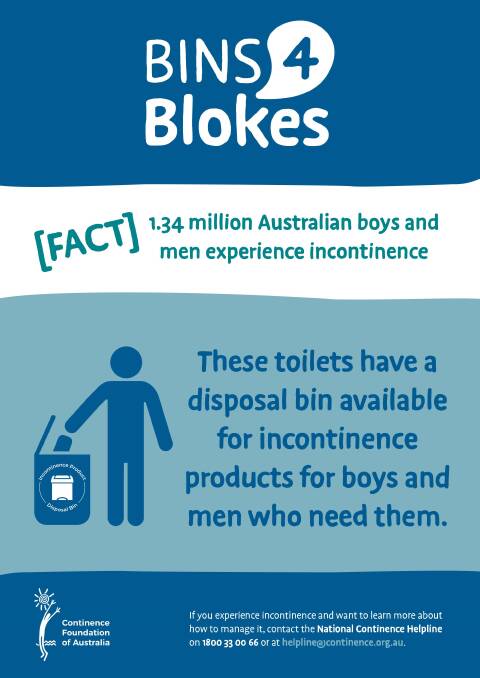 Cooleman Court shopping centre has installed the BINS4Blokes in its public male toilets . Picture: Supplied