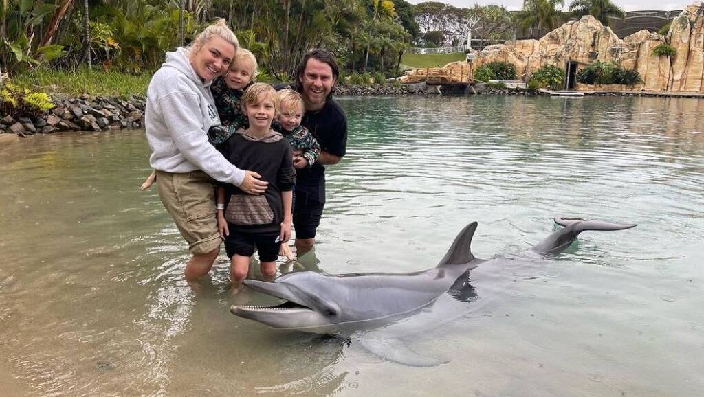 Jimmy Rees with his wife Tori and their sons Lenny, 7, and three-year-old twins Vinny and Mack on a recent family holiday. Picture: Instagram