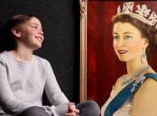 William Clayton, 12, of Nichols, with a portrait of Queen Elizabeth II. He met her as a two-year-old when she visited Canberra in 2011. The 27th birthday portrait of Her Majesty, now owned by Ilona Purcell, is also in the Queen and Me exhibition. Picture: James Croucher