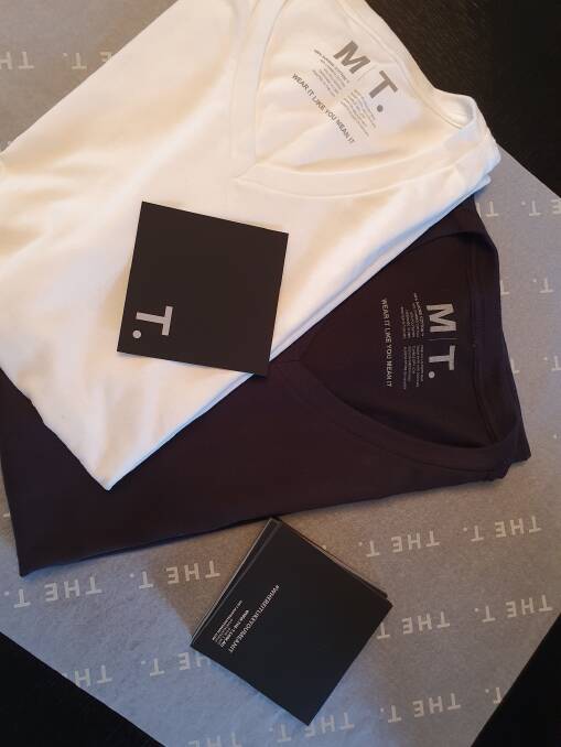 The T. come in navy, white, black and grey. Picture: Supplied