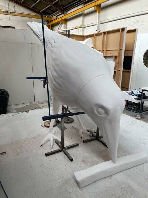 The 2.4-metre high sculpture before being painted. Picture: Supplied
