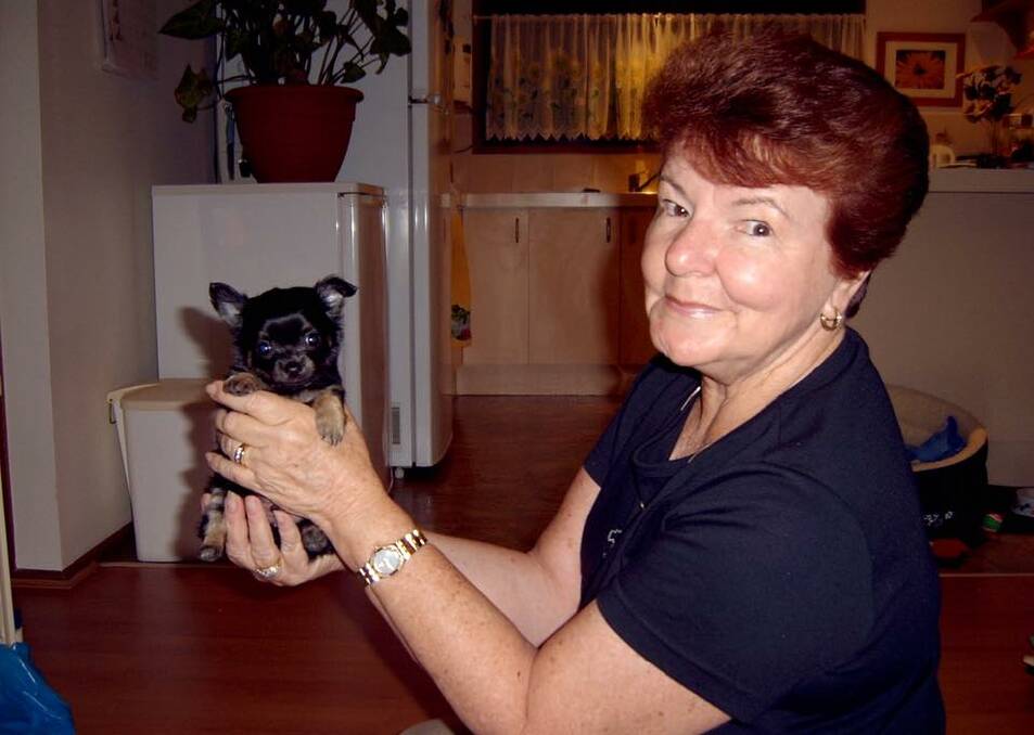 Bev Nicholson with her daughter Lisa's dog Truffy. Picture supplied