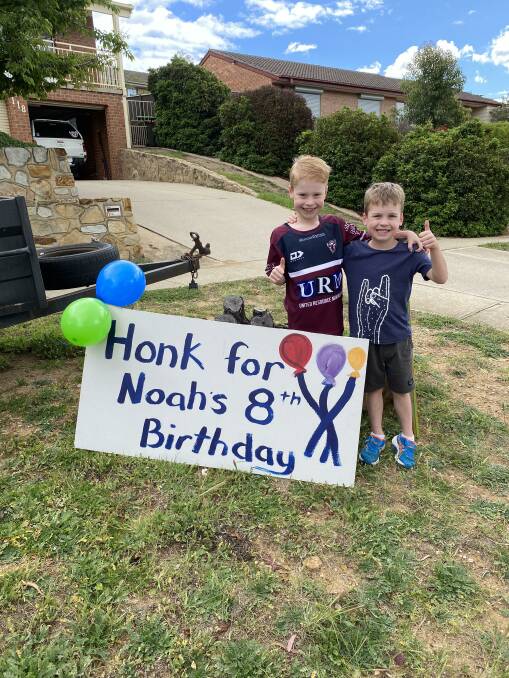 Noah Cook, left, of Gordon, with his brother Spencer. Picture: Supplied