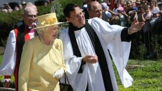 Reverend Paul Black with the Queen at St John's Reid in 2011. Picture: Supplied
