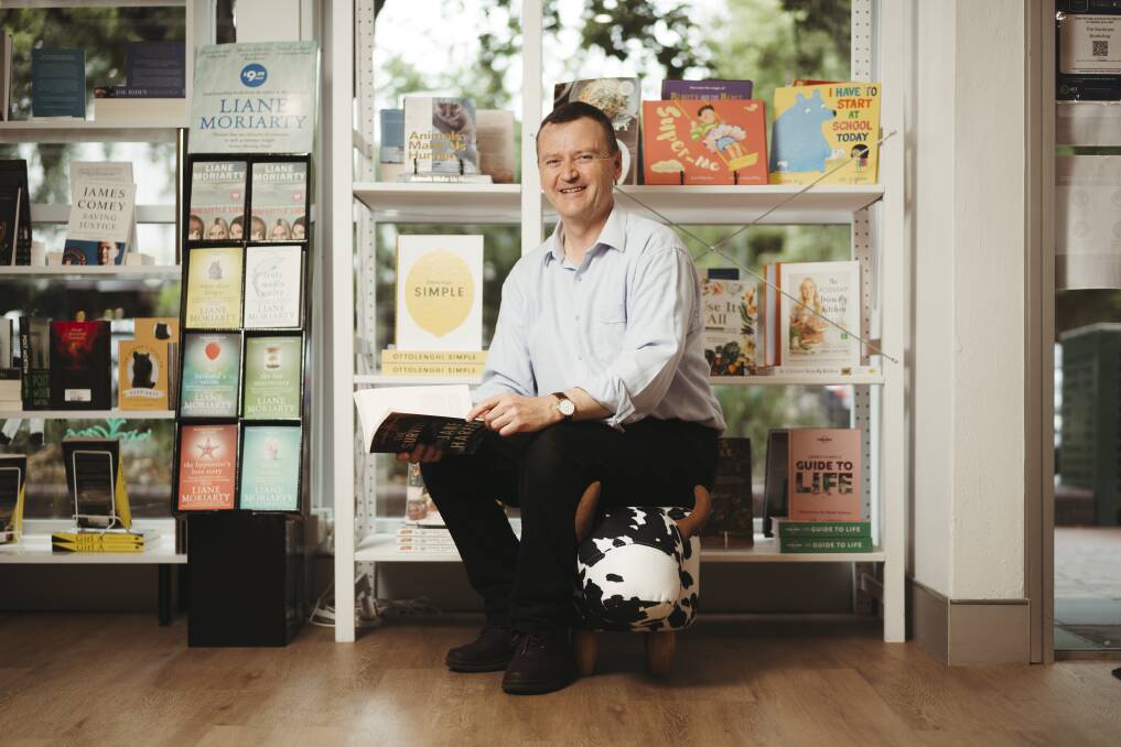 Former public servant Peter Arnaudo has opened The Book Cow book shop in Jardine Street, Kingston, opposite Green Square. Picture: Dion Georgopoulos