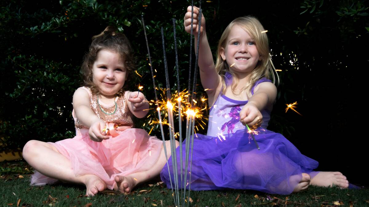 HIT 104.7 breakfast co-host Courtenay Kneen's daughters Goldie, 3, and Betty, 5, will be attending Skyfire for the first time. Picture by Elesa Kurtz 