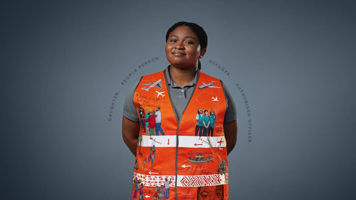 Ninah and her vest are now featured in advertising Victoria's transport system. Picture supplied 