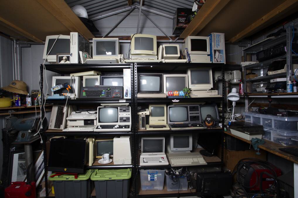 Jason's shed at home is full of vintage computers. Picture: Keegan Carroll