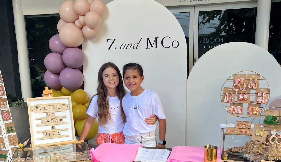 Zara and Mila at their stall in Manuka last weekend. Picture supplied