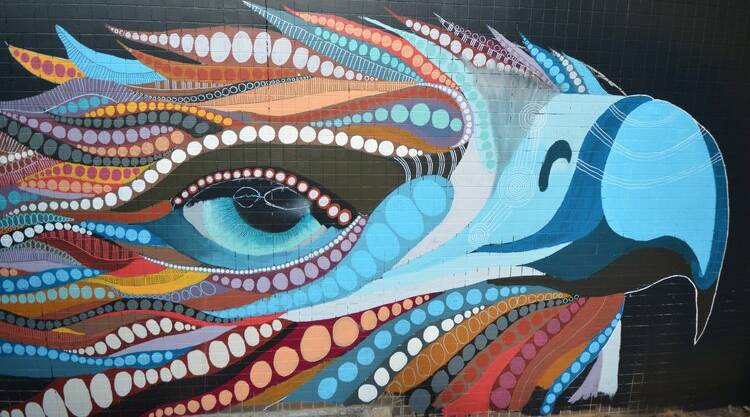 Mural by Yarrudhamarra Creations at 50 Mort Street, Braddon. Picture: ACT Government