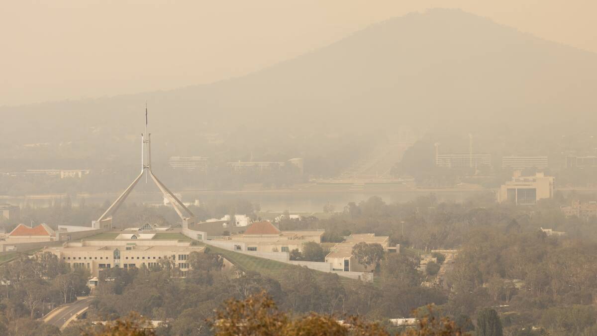 Smoke in Canberra in January 2020. Picture by Sitthixay Ditthavong