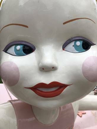 The doll's face was back to new Thursday morning. Picture: Supplied