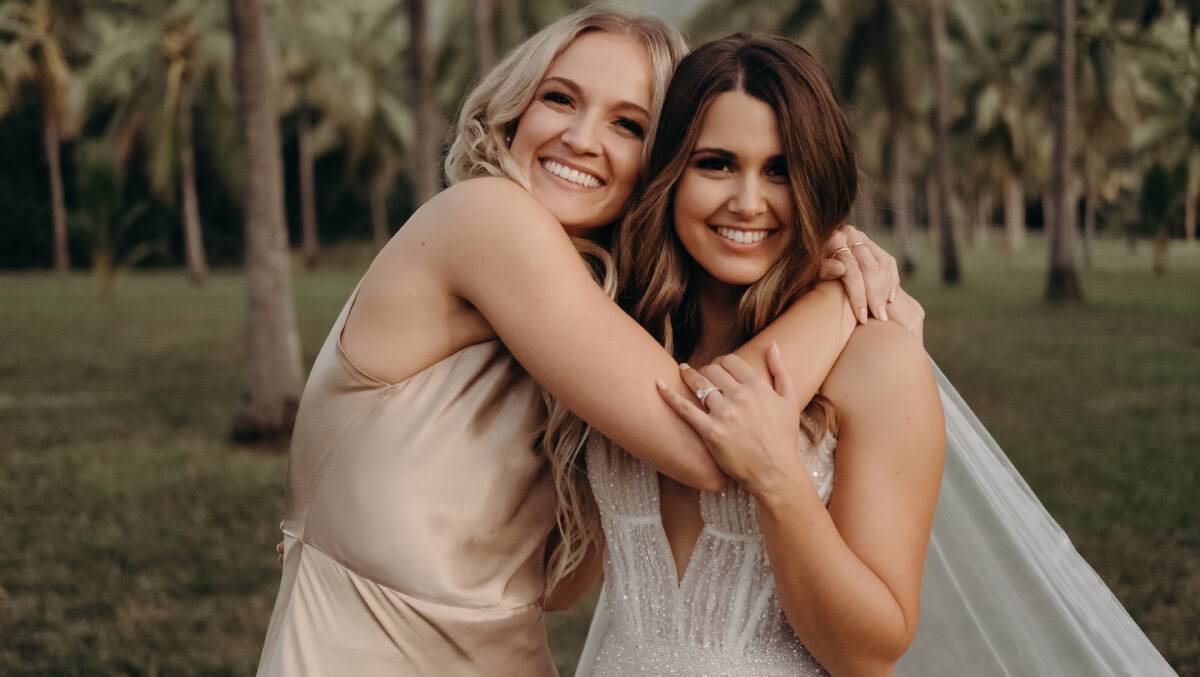 Emma Carey (left) at her best friend Jemma Mrdak's recent wedding. "I haven't seen Emma cry before, but she cried the entire day," Jemma said. Picture supplied