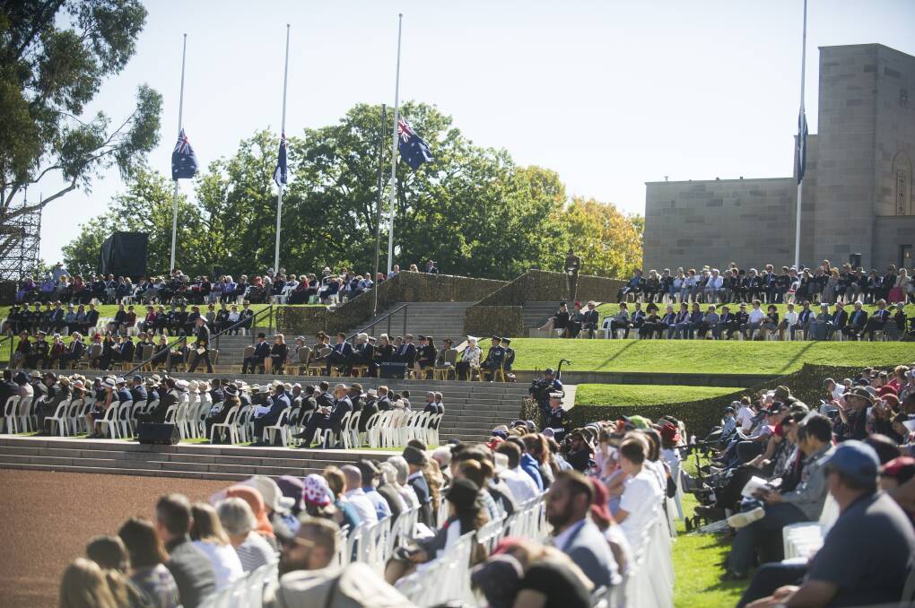 The 2019 Anzac Day national ceremony. Photo: Dion Georgopoulos