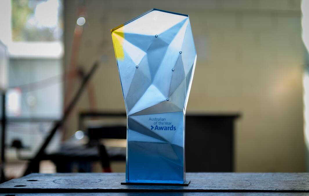 The trophy references Australia's multi-faceted society, blue skies and the Southern Cross. Picture by Elesa Kurtz