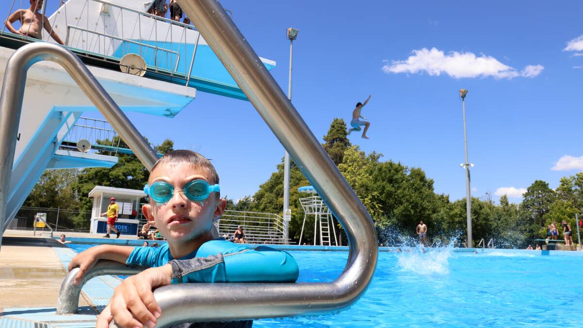Jack Fraser, 8, of Kambah at the Civic swimming pool last weekend. Picture by James Croucher