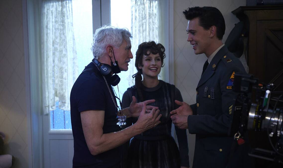 Australian director Baz Lurhmann with Elvis stars Olivia DeJonge and Austin Butler. Picture by Warner Bros