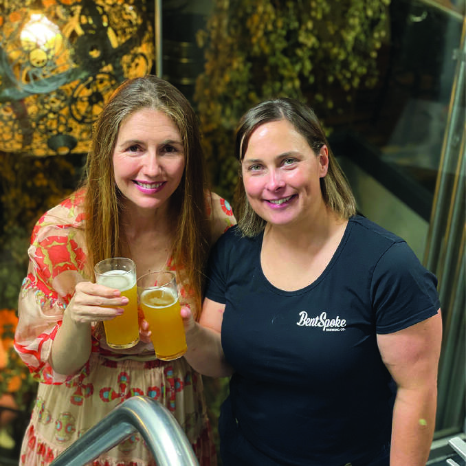 Patricia Piccinini and Tracy Margrain enjoy a Skywhale ale.