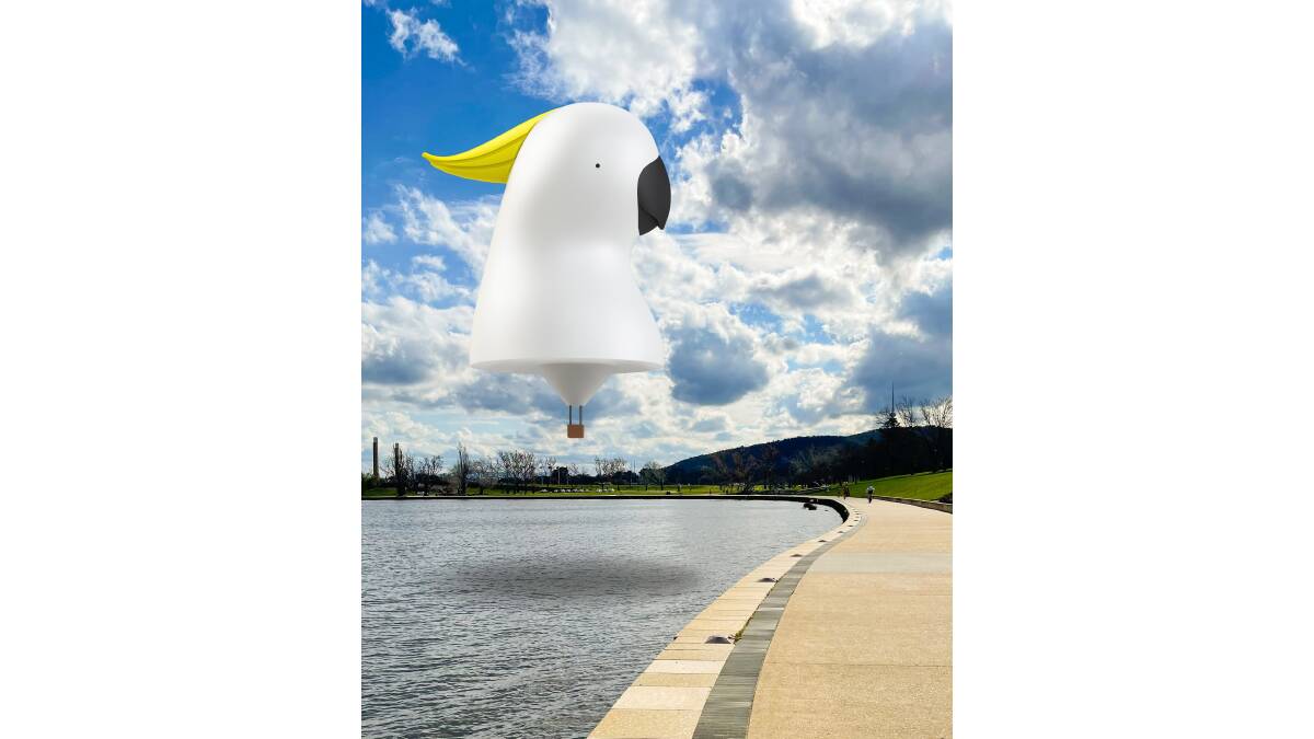 Eggpicnic's augmented reality cockatoo balloon. Picture supplied