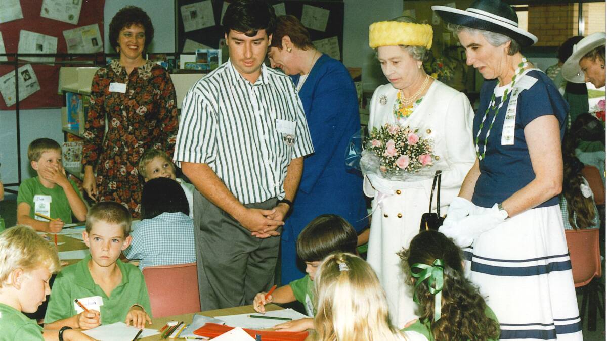 Bonython Primary School contributed this photograph to the Queen and Me exhibition of the Queen visiting the school in 1992. Picture: Supplied