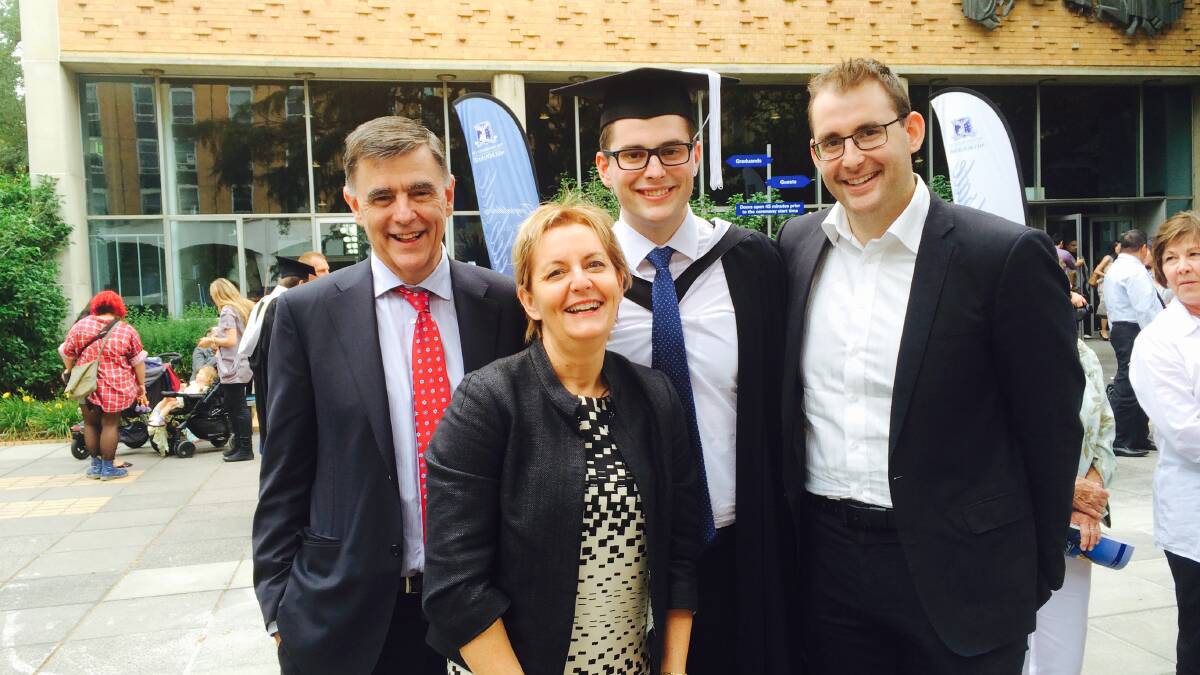 Dr Brendan Murphy with wife Sally and their sons Alex and Ben. Picture: Supplied