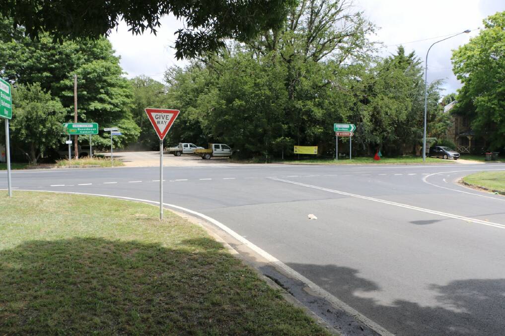 The roundabout will go at this intersection in Bungendore. Picture: Supplied