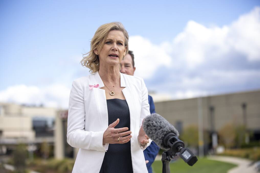 Nichole Overall in Queanbeyan on Saturday at the announcement she would represent the National Party in the Monaro byelection. Picture: Keegan Carroll