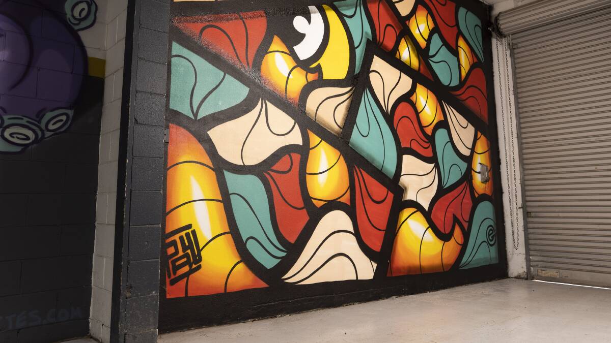 This mural in the garage is by the artist PAW. Picture: Dion Georgopoulos