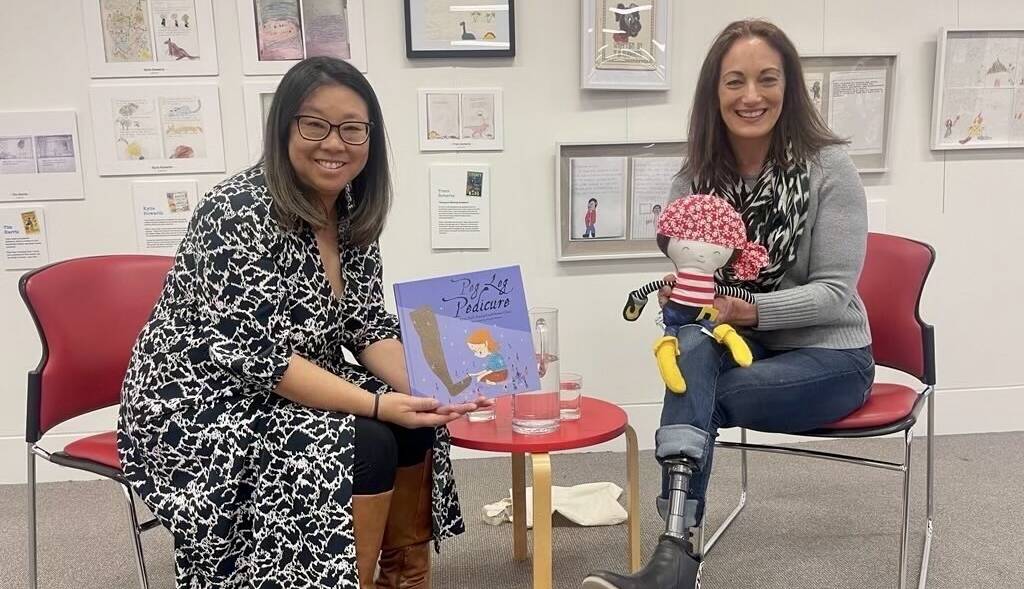 Curator Aimee Chan launched Juvenilia at the Civic Library with Paralympian and author Eliza Ault-Connell. Picture supplied 