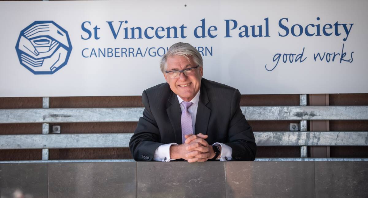 Barnie van Wyk this week as he finished up as chief executive officer of the St Vincent de Paul Society Canberra/Goulburn. Picture: Karleen Minney