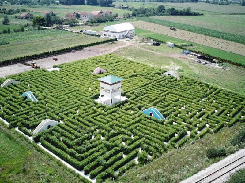 The hedge maze at the Serbian amusement park is called Bora's Labyrinth. Picture: Supplied