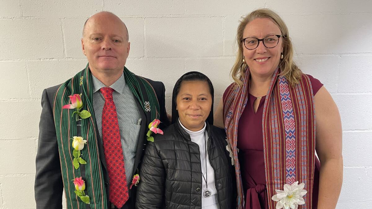  Sister Bernadette, head of the Muda (Mother) Ignacia Hospital in West Timor, which was established by Canberra obstetrician Dr David O'Rourke and his wife Sue-Ann who also spoke at the memorial. Dr Scott taught at the hospital. Picture: Megan Doherty