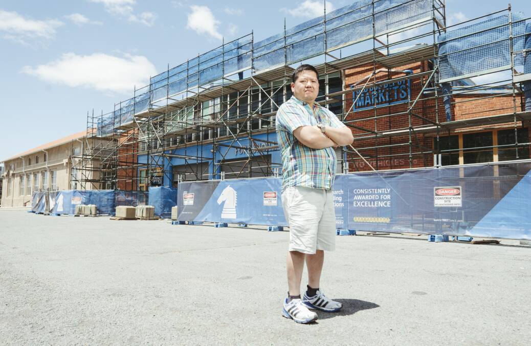 Old Bus Depot Markets director Anthony Niravong at the site where the roof is still being replaced. Picture: Dion Georgopoulos