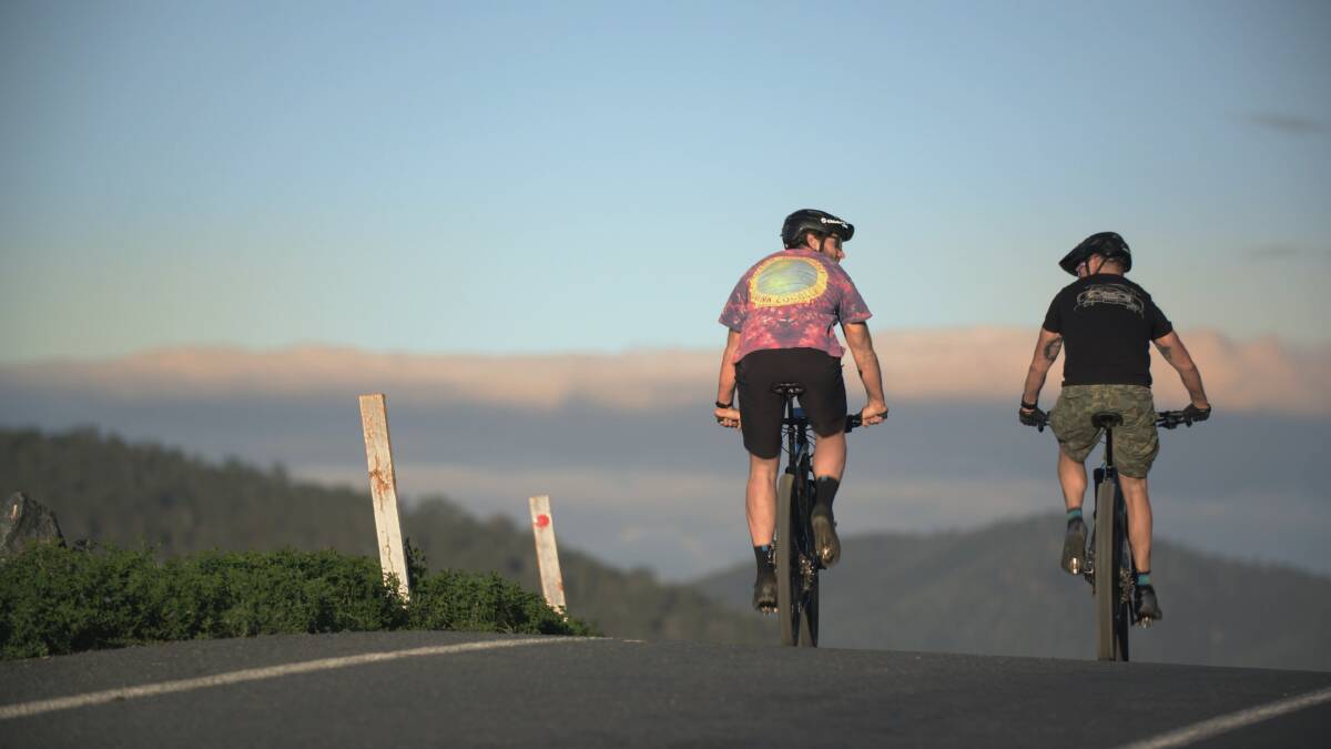 Riding off into the sunset on the Canberra episode of Trail Towns. Picture: Supplied