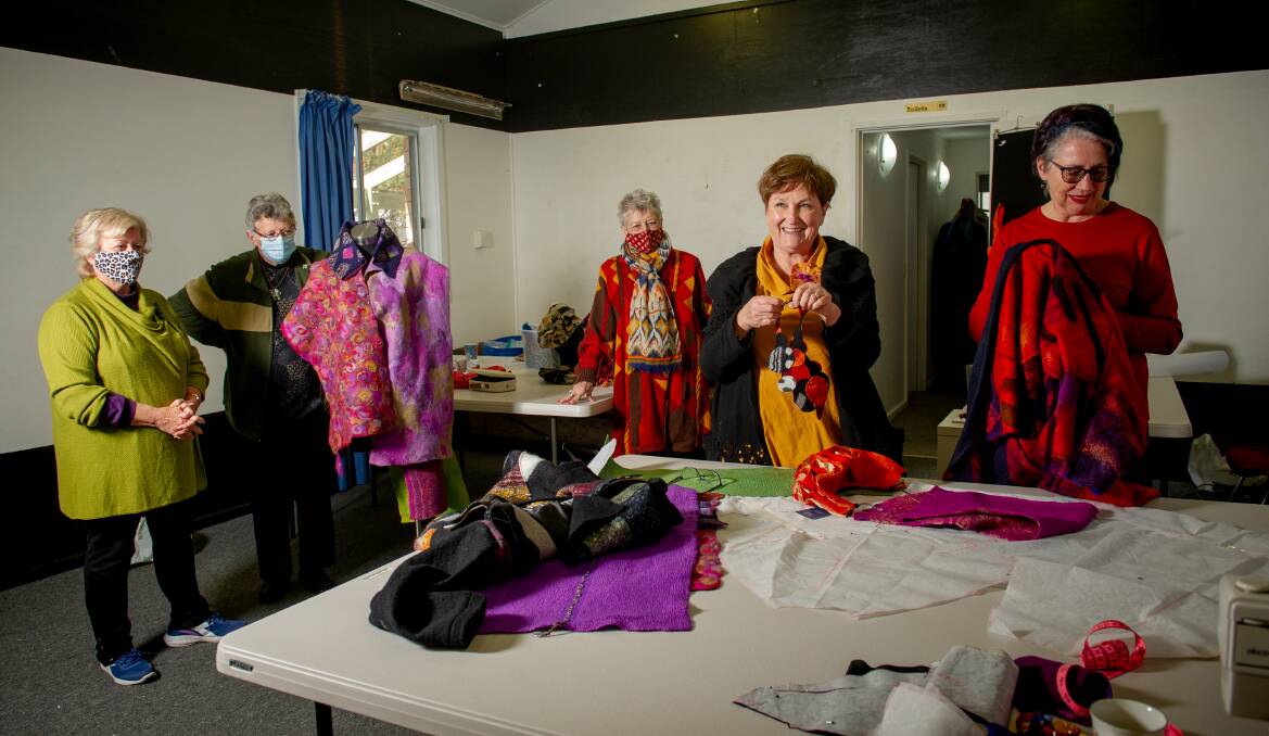 The feltmakers meet in a scout hall in Kambah. Picture: Elsa Kurtz