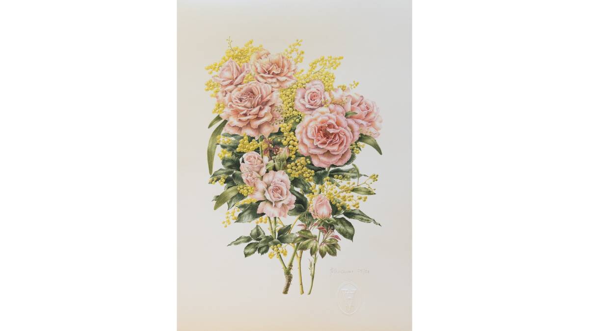A drawing of roses and wattle by Australia's ambassador to the United Arab Emirates, Heidi Venamore, who is also a talented botanical artist, was presented to Queen Elizabeth earlier this year after being commissioned by the Governor-General, he revealed on Wednesday. Picture by Sitthixay Ditthavong