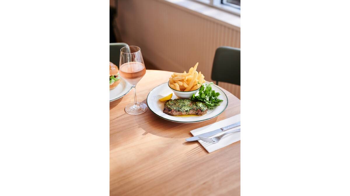 Steak frites with Maitre dHotel butter at the Walter cafe. Picture: Ash St George