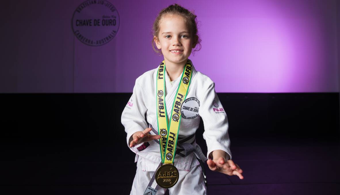 Felicity Gribble with her gold medal from the Australian Jiu Jitsu Championships. Picture by Sitthixay Ditthavong